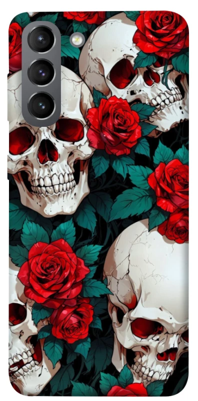 Чохол на Samsung Galaxy S21 skull and rose фото 1 з 1
