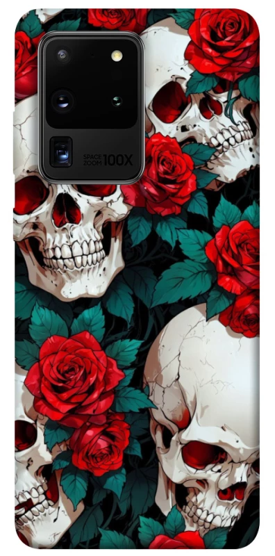 Чохол на Samsung Galaxy S20 Ultra skull and rose фото 1 з 1