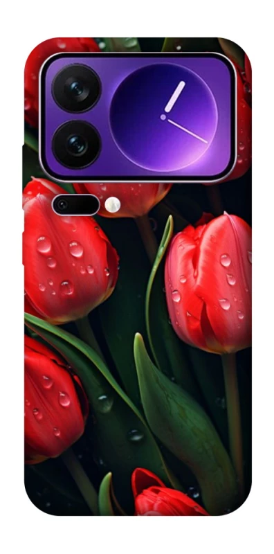 Чохол на Xiaomi 17 Pro Max Червоні тюльпани фото 1 з 1