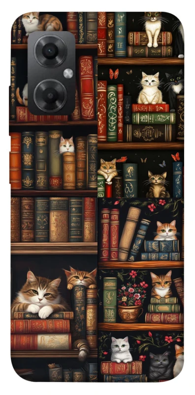 Чехол на Xiaomi Redmi Note 11R Cats & Books фото 1 из 1