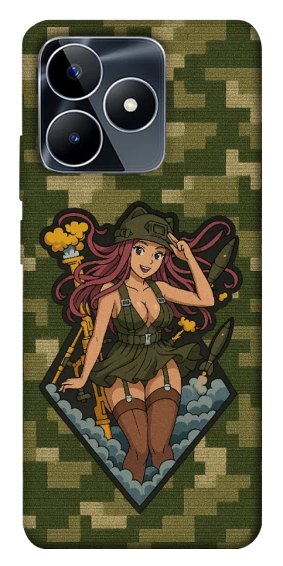 Чохол на Realme C53 Military Waifu фото 1 з 1