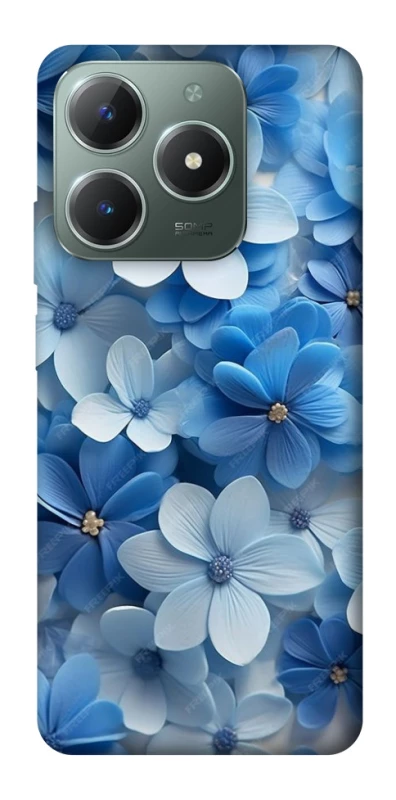 Чехол на Realme C61 Синие цветы фото 1 из 1
