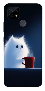 Чехол на Realme C12 Чехол кот с кофе фото 1 из 1