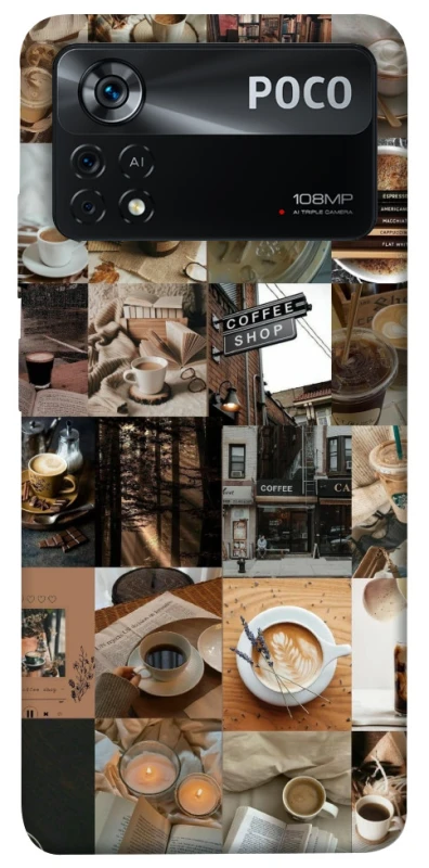 Чохол на Xiaomi Poco X4 Pro 5G Coffee collage ver.3 фото 1 з 1