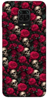 Чехол на Xiaomi Redmi Note 9s / Note 9 Pro / Note 9 Pro Max Черепа и розы фото 1 из 1