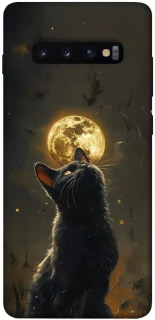 Чохол на Samsung Galaxy S10+ Кіт під місяцем v2 фото 1 з 1
