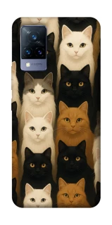 Чохол на Vivo V21 Colorful Cat Collage фото 1 Чохол на Vivo V21 Colorful Cat Collage фото 1 з 1