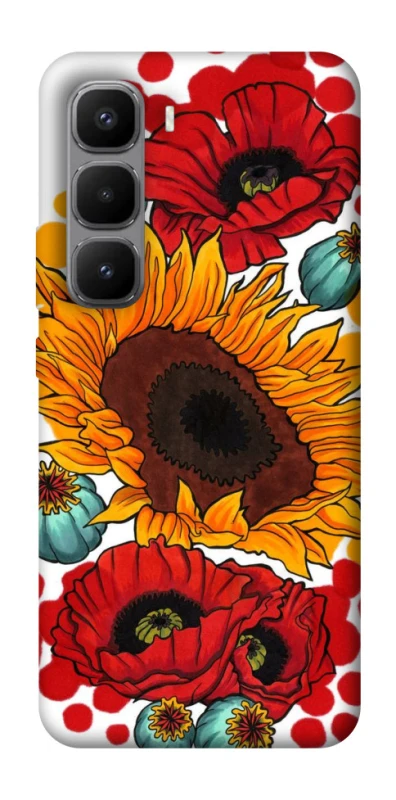 Чохол на Infinix Hot 60 Pro+ Соняшники та маки фото 1 з 1