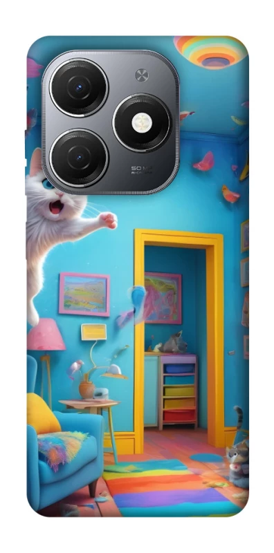 Чохол на TECNO Spark 20 crazy cat фото 1 з 1