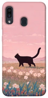 Чехол на Samsung Galaxy A20 / A30 cat on a field фото 1 из 1