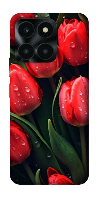 Чехол на Huawei Honor X6a Красные тюльпаны фото 1 из 1