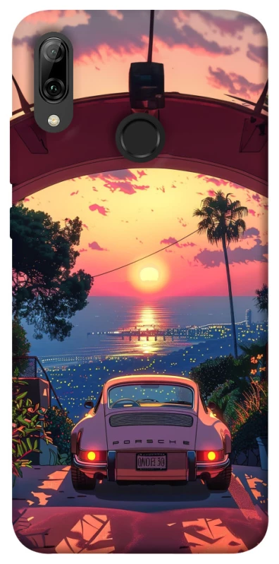 Чехол на Huawei P Smart (2019) Porsche at sunset фото 1 из 1