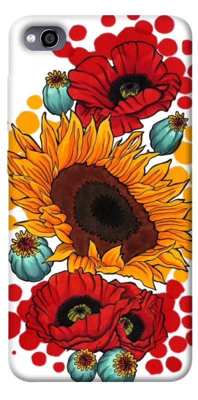 Чохол на Xiaomi Redmi 4a Соняшники та маки фото 1 з 1