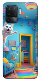 Чохол на Oppo Reno 5 Lite crazy cat фото 1 з 1