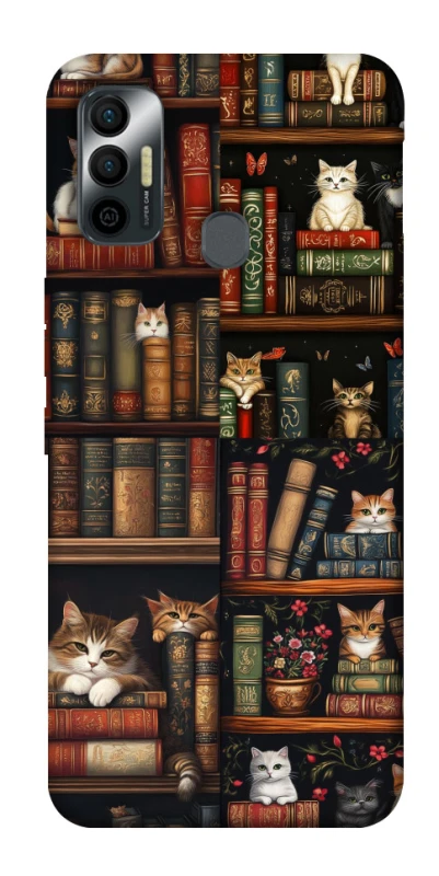 Чехол на TECNO Spark 7 Cats & Books фото 1 из 1
