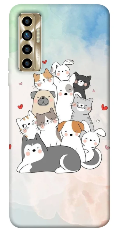 Чехол на TECNO Camon 17P Funny Pets ver.2 фото 1 из 1
