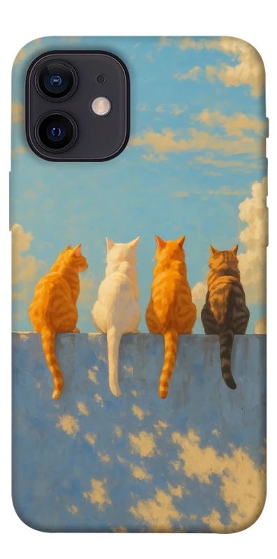 Чехол на Apple iPhone 12 mini (5.4") cats on wall фото 1 из 1