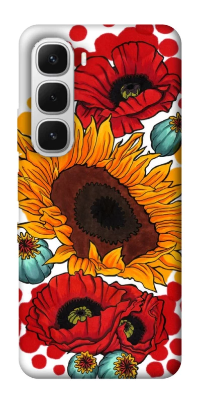 Чохол на Infinix Hot 60i Соняшники та маки фото 1 з 1