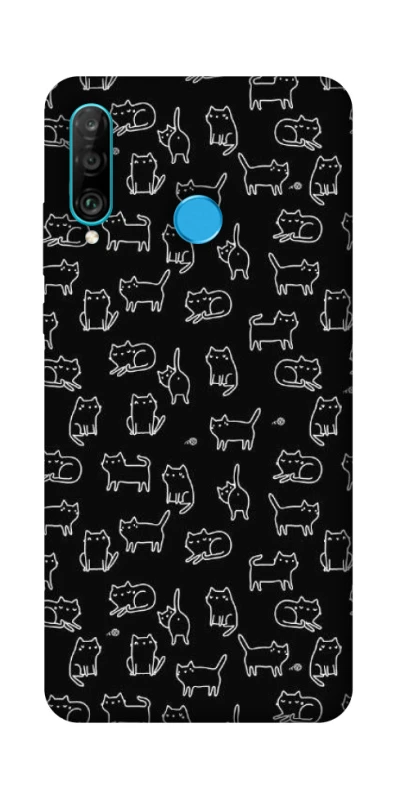 Чехол на Huawei P30 lite Black Cats фото 1 из 1