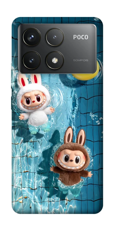 Чохол на Xiaomi Poco F6 Pro Labubu in the pool фото 1 з 1