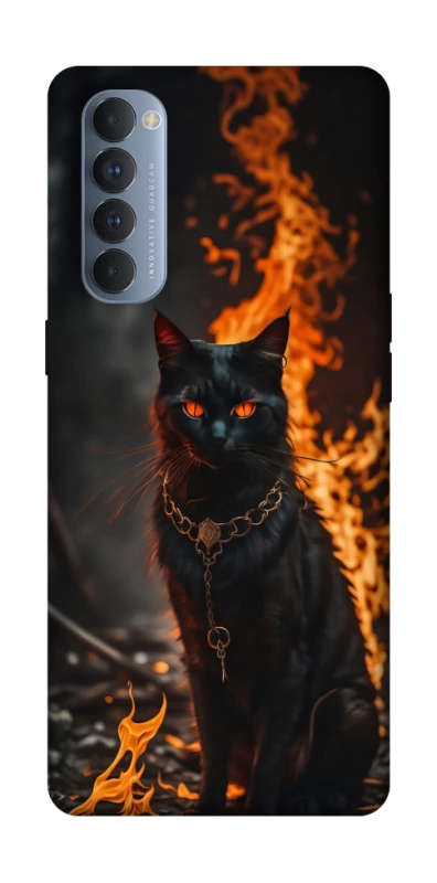 Чохол на Oppo Reno 4 Pro Вогняний кіт фото 1 з 1