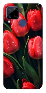 Чохол на Realme C15 Червоні тюльпани фото 1 Чохол на Realme C15 Червоні тюльпани фото 1 з 1