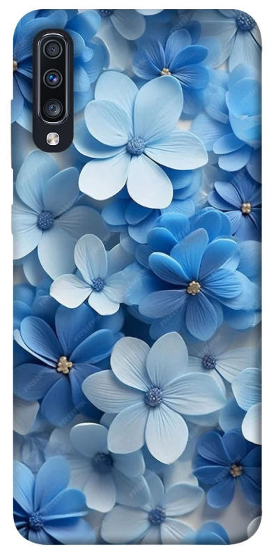 Чехол на Samsung Galaxy A70 (A705F) Синие цветы фото 1 из 1