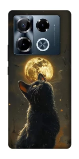 Чохол на Infinix Note 40 Pro 4G Кіт під місяцем v2 фото 1 з 1