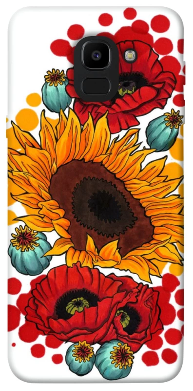 Чохол на Samsung J600F Galaxy J6 (2018) Соняшники та маки фото 1 з 1