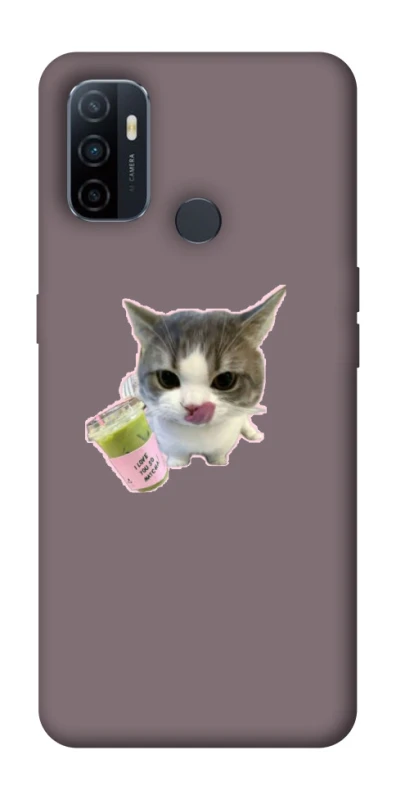 Чохол на Oppo A53 / A32 / A33 cat matcha фото 1 з 1
