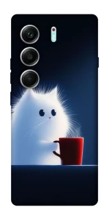 Чехол на Tecno Camon 40 Pro 5G Чехол кот с кофе фото 1 из 1