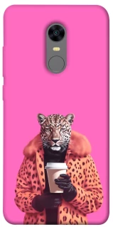 Чехол на Xiaomi Redmi 5 Plus / Redmi Note 5 (Single Camera) Леопард с кофе фото 1 из 1
