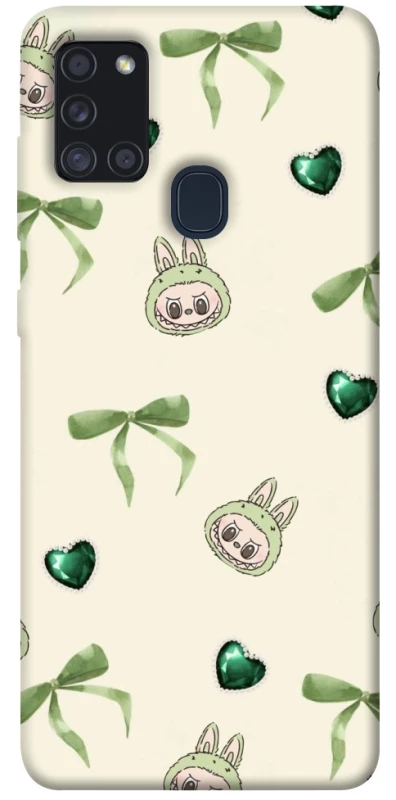 Чехол на Samsung Galaxy A21s Labubu Green Heart фото 1 из 1