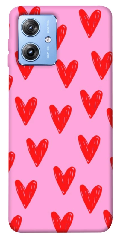 Чохол на Motorola Moto G84 Red hearts 2 фото 1 з 1