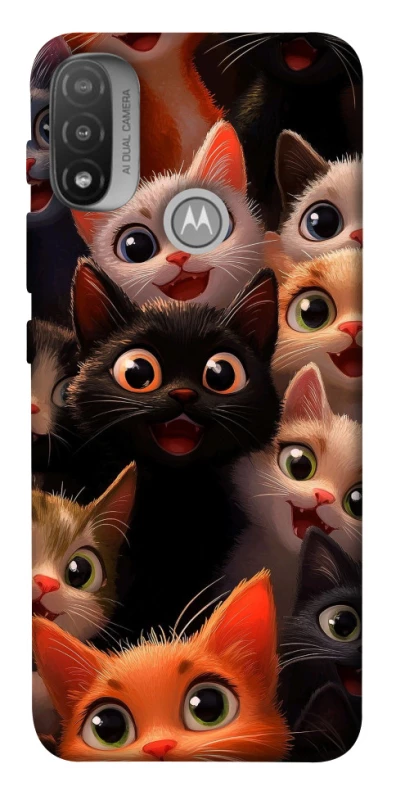 Чохол на Motorola Moto E20 happy cats фото 1 з 1