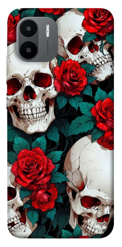 Чохол на Xiaomi Redmi A1+ / Poco C50 / A2+ skull and rose фото 1 з 1
