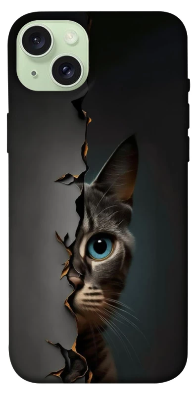 Чехол на Apple iPhone 15 Plus (6.7") Кот-подглядыватель v2 фото 1 из 1