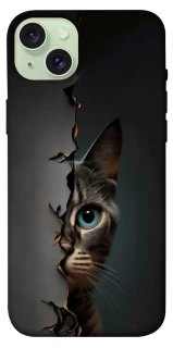 Чехол на Apple iPhone 15 Plus (6.7") Кот-подглядыватель v2 фото 1 из 1