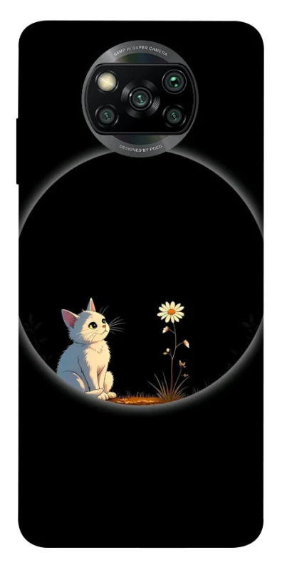 Чехол на Xiaomi Poco X3 NFC / Poco X3 Pro Cat and flower фото 1 из 1