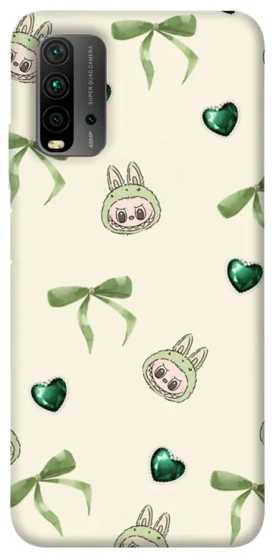 Чехол на Xiaomi Redmi 9T Labubu Green Heart фото 1 из 1