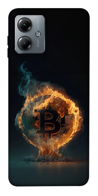 Чехол на Motorola Moto G14 Fire Bitcoin фото 1 из 1