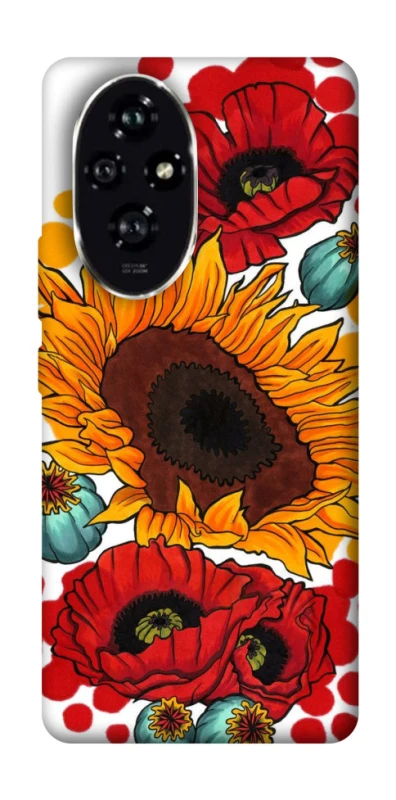 Чохол на Honor 200 Соняшники та маки фото 1 з 1