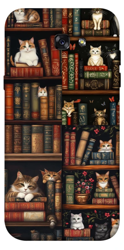 Чехол на Samsung A720 Galaxy A7 (2017) Cats & Books фото 1 из 1