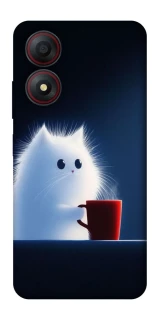 Чехол на ZTE Blade A34 4G Чехол кот с кофе фото 1 из 1