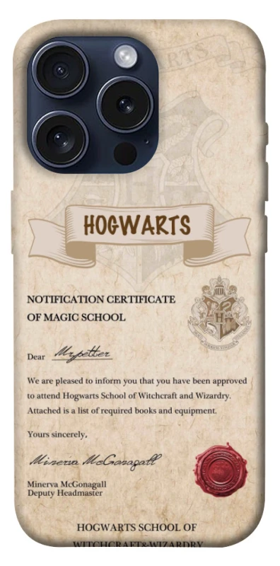 Чехол на Apple iPhone 15 Pro (6.1") The Hogwarts acceptance letter фото 1 из 1