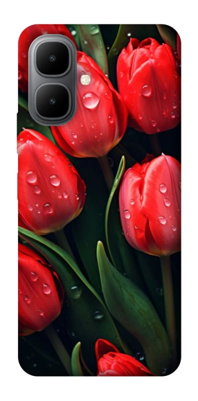 Чехол на Infinix Smart 10 Красные тюльпаны фото 1 из 1