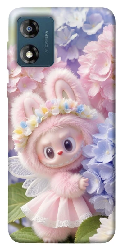Чохол на Motorola Moto E13 Labubu & Flowers ver.1 фото 1 з 1