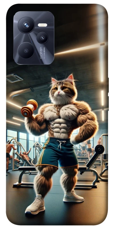 Чехол на Realme C35 Качок кот фото 1 из 1