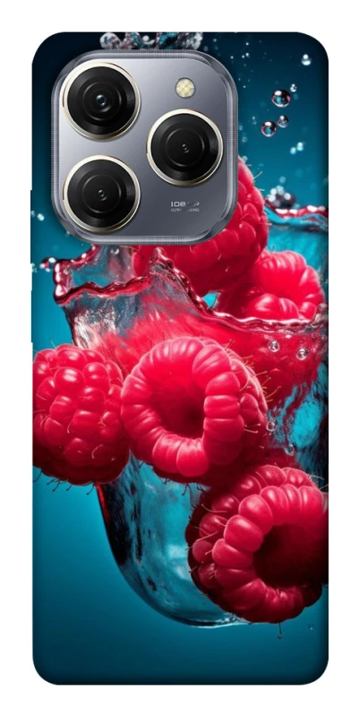 Чохол на TECNO Spark 20 Pro Малинка у воді фото 1 з 1