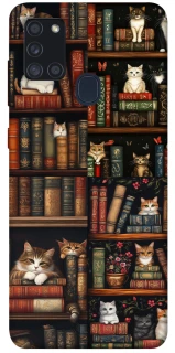 Чехол на Samsung Galaxy A21s Cats & Books фото 1 из 1